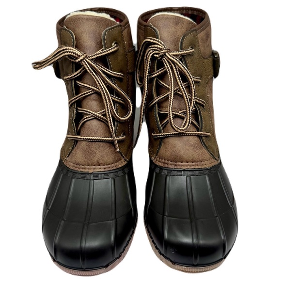 Madden Girl Lacee Duck Boots Women's Waterproof Winter Outdoor Plaid Lined 8M - Picture 2 of 12
